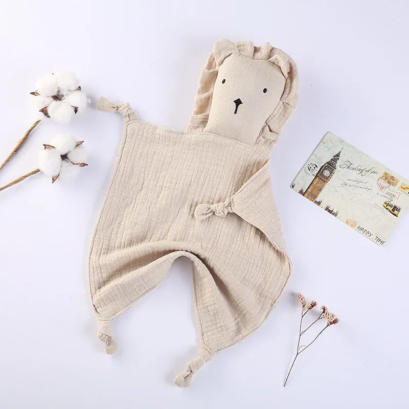 Baby slabbetje 30x30 Leeuw De Knuffel Khaki