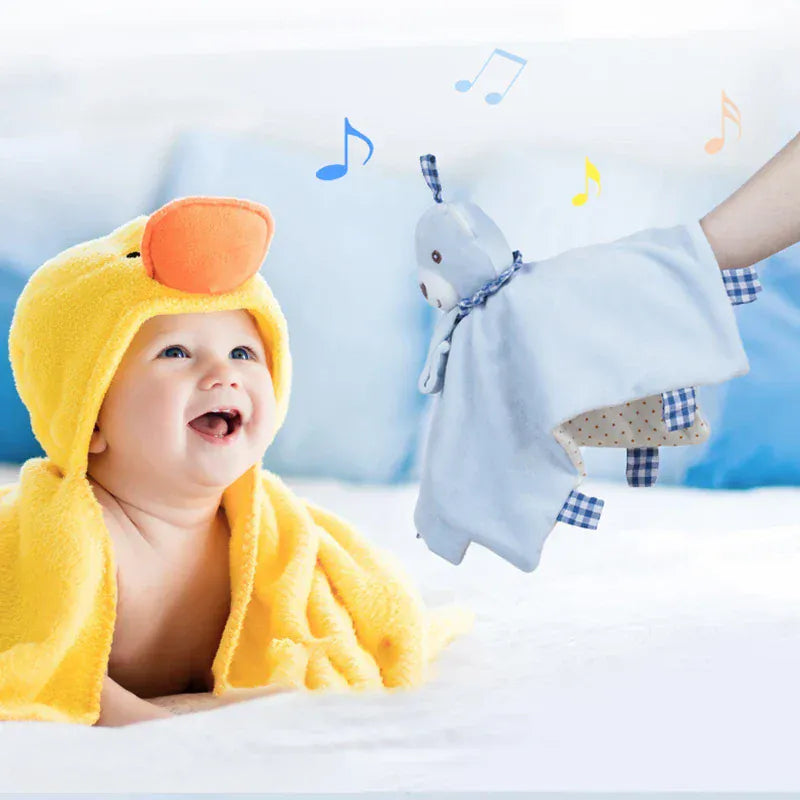 Babyhanddoek Met Knuffel Konijn De Knuffel XL31104 20x16cm