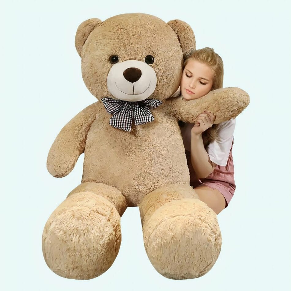 Beer XXL Reuzen Knuffel Teddy Vlinderstrik Wit Bruin Roze De Knuffel