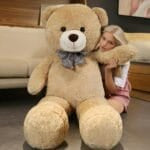 Beer XXL Reuzen Knuffel Teddy Vlinderstrik Wit Bruin Roze De Knuffel