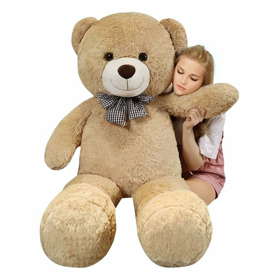 Beer XXL Reuzen Knuffel Teddy Vlinderstrik Wit Bruin Roze De Knuffel