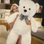 Beer XXL Reuzen Knuffel Teddy Vlinderstrik Wit Bruin Roze De Knuffel