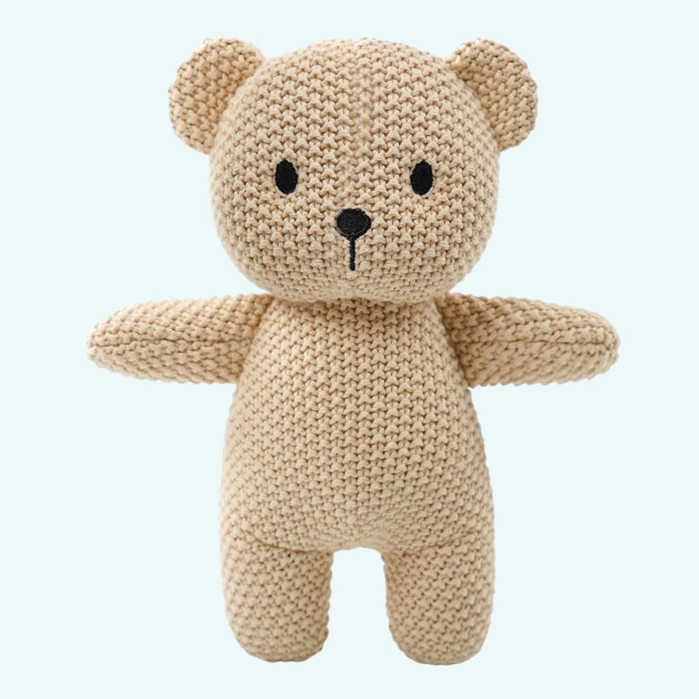 Beige Haakknuffel Knuffelbeer Handgemaakt Lichtgewicht De Knuffel