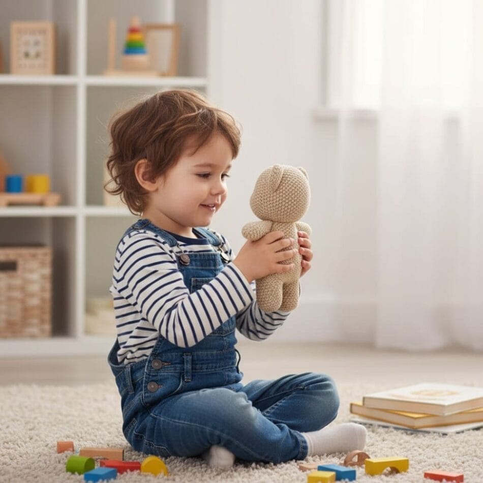 Beige Haakknuffel Knuffelbeer Handgemaakt Lichtgewicht De Knuffel