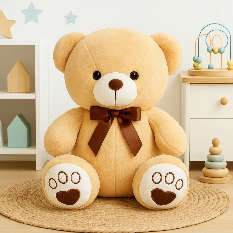 Beige Knuffelbeer 60 cm Superschattig Slaap en Speelkameraad De Knuffel