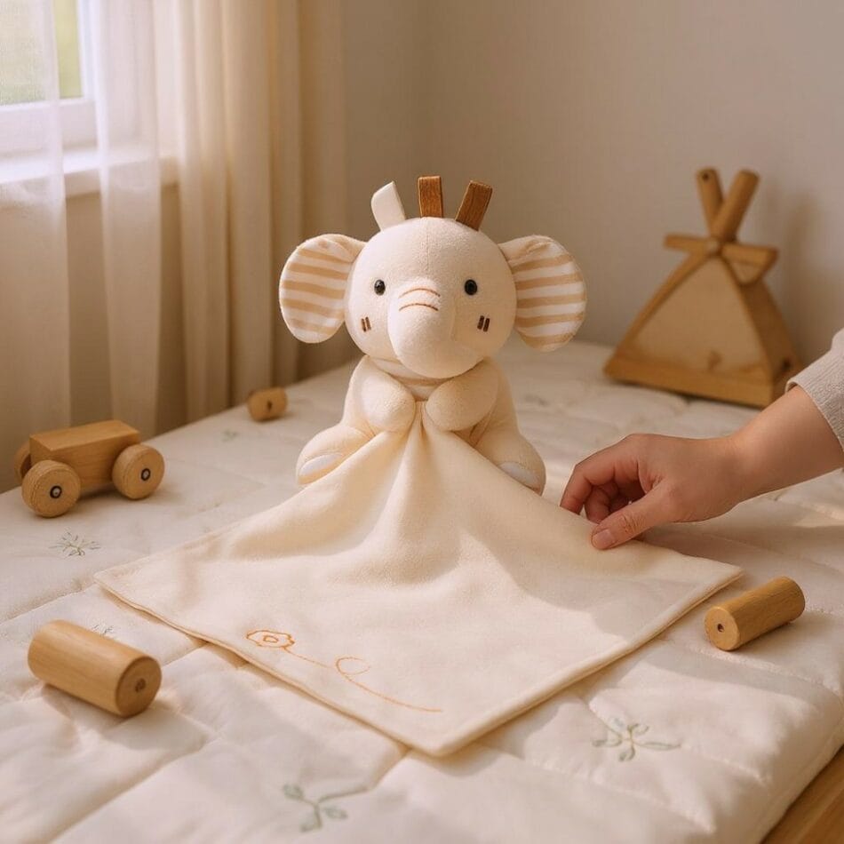 Beige Knuffeldoekje Olifant of Konijn Zacht Troostknuffel De Knuffel