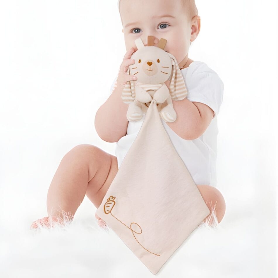 Beige Knuffeldoekje Olifant of Konijn Zacht Troostknuffel De Knuffel