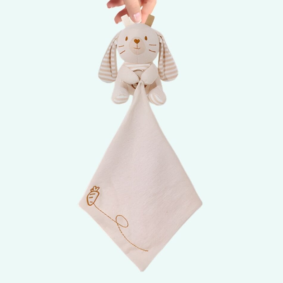 Beige Knuffeldoekje Olifant of Konijn Zacht Troostknuffel De Knuffel