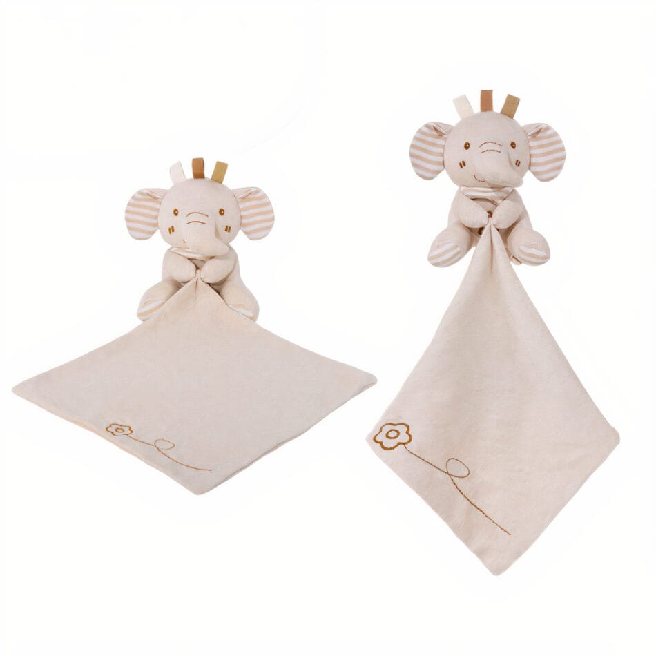 Beige Knuffeldoekje Olifant of Konijn Zacht Troostknuffel De Knuffel