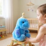Blauw Knuffel Dinosaurus Nachtlampje Met Zachte Gloed De Knuffel