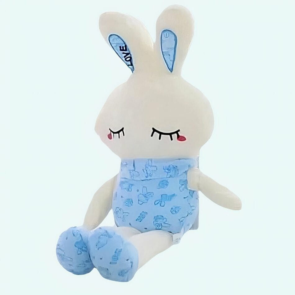 Blauw Knuffelkonijn Met LED Patroon Op Buik De Knuffel