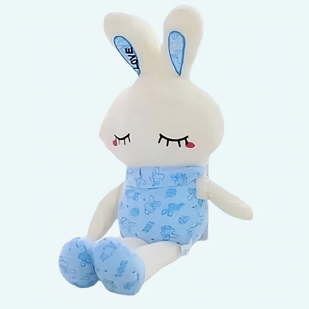 Blauw Knuffelkonijn Met LED Patroon Op Buik De Knuffel