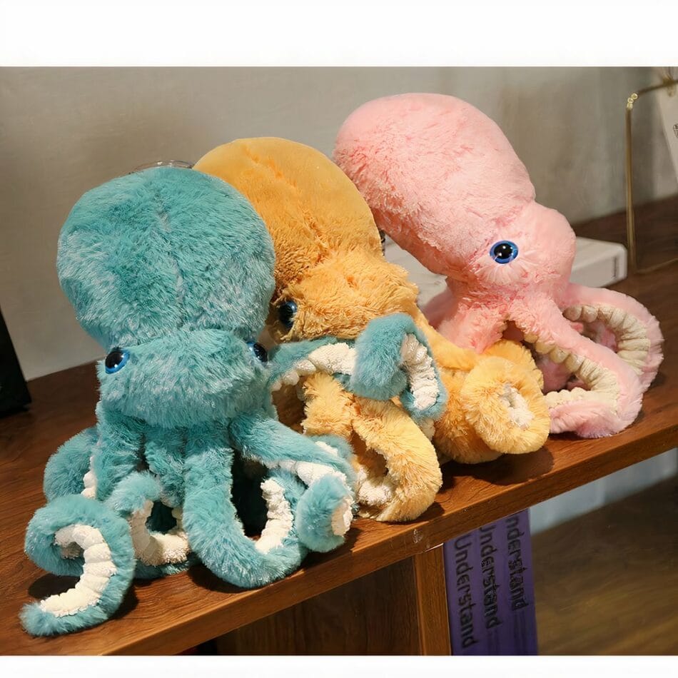Blauwe Claire Knuffel Octopus Zacht Superschattig De Knuffel