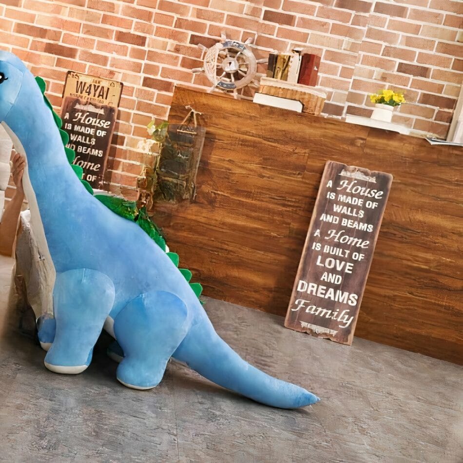 Blauwe Dinosaurus Knuffel Zacht En Rustgevend Voor Kinderen De Knuffel