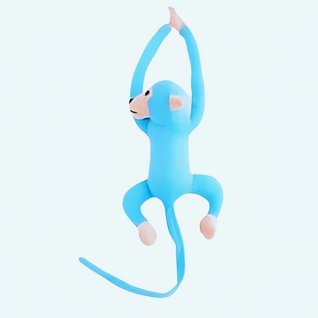 Blauwe Knuffel Aap Kawaii met Lange Staart Zachte Speelse Knuffel De Knuffel
