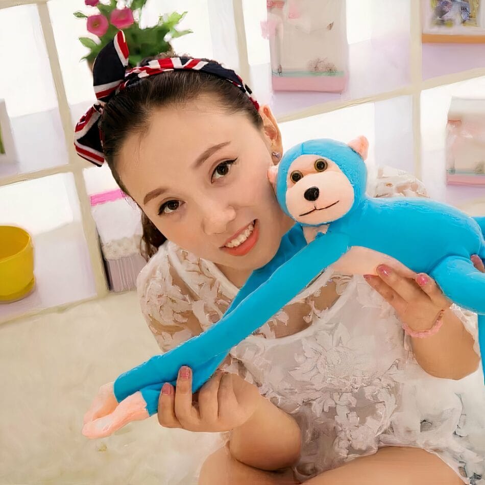 Blauwe Knuffel Aap Kawaii met Lange Staart Zachte Speelse Knuffel De Knuffel