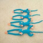 Blauwe Knuffel Aap Kawaii met Lange Staart Zachte Speelse Knuffel De Knuffel