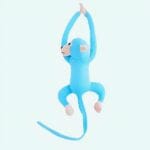 Blauwe Knuffel Aap Kawaii met Lange Staart Zachte Speelse Knuffel De Knuffel