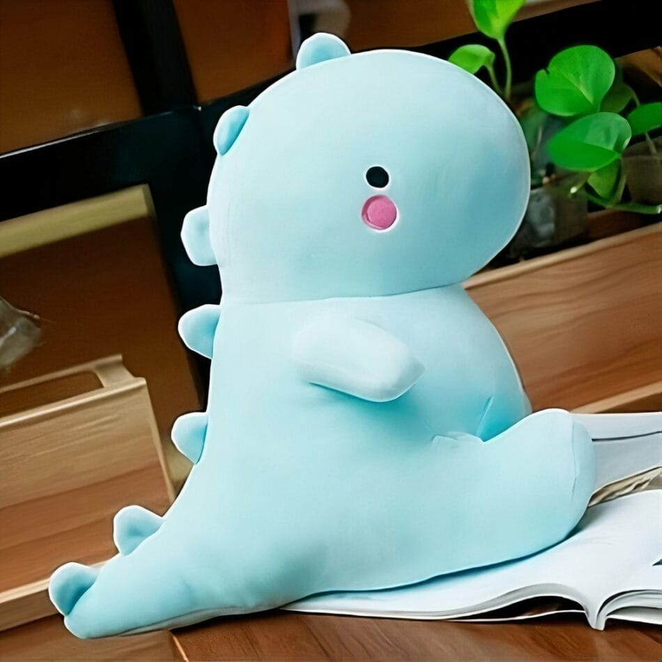 Blauwe Knuffel Dinosaurus Zacht Pluche Knuffelvriendje Met Vier Poten De Knuffel