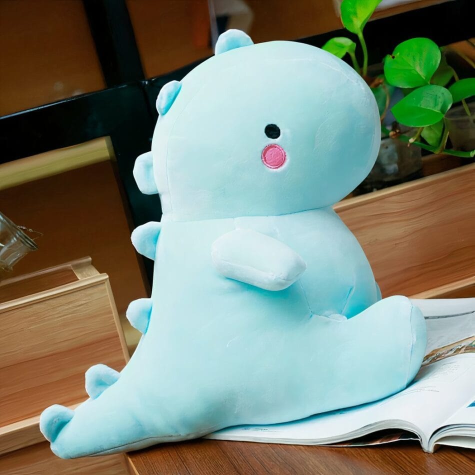 Blauwe Knuffel Dinosaurus Zacht Pluche Knuffelvriendje Met Vier Poten De Knuffel