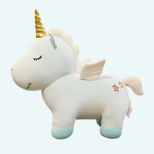 Blauwe Knuffel Eenhoorn van 58 cm met Kawaii Gezicht De Knuffel 30cm