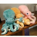Blauwe Knuffel Octopus Met Grote Tentakels En Zachte Zuignappen De Knuffel