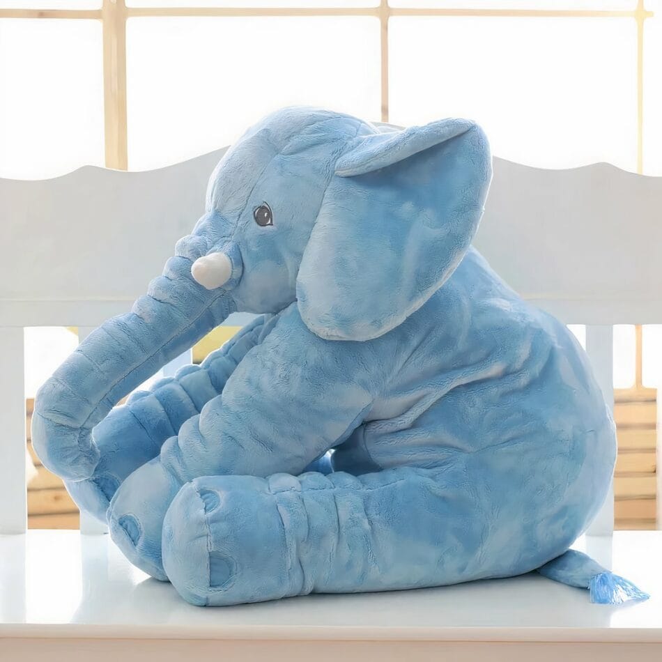 Blauwe Knuffel Olifant Kussen Zacht En Comfortabel De Knuffel