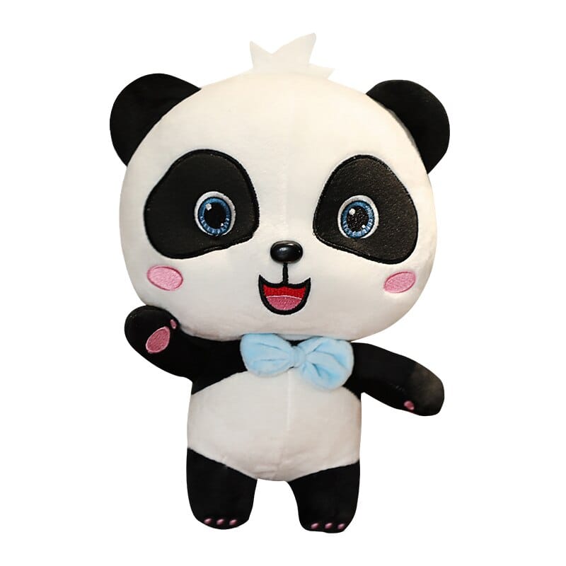 Blauwe Knuffel Panda Baby Bus 24 cm Pluche Zacht De Knuffel