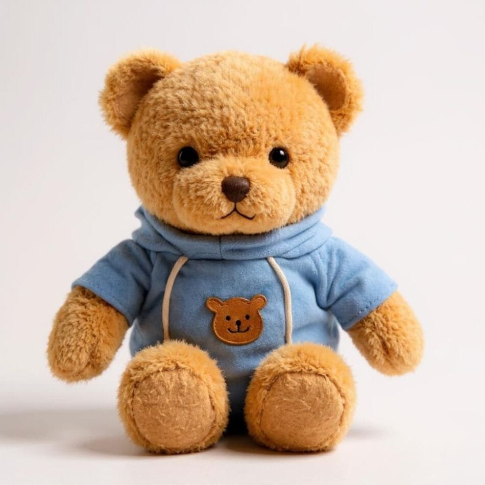 Blauwe Knuffelbeer Met Gebreide Trui Zachte Knuffel De Knuffel