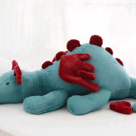 Blauwe Knuffeldraak Vliegend Met Zachte Textuur De Knuffel 30cm