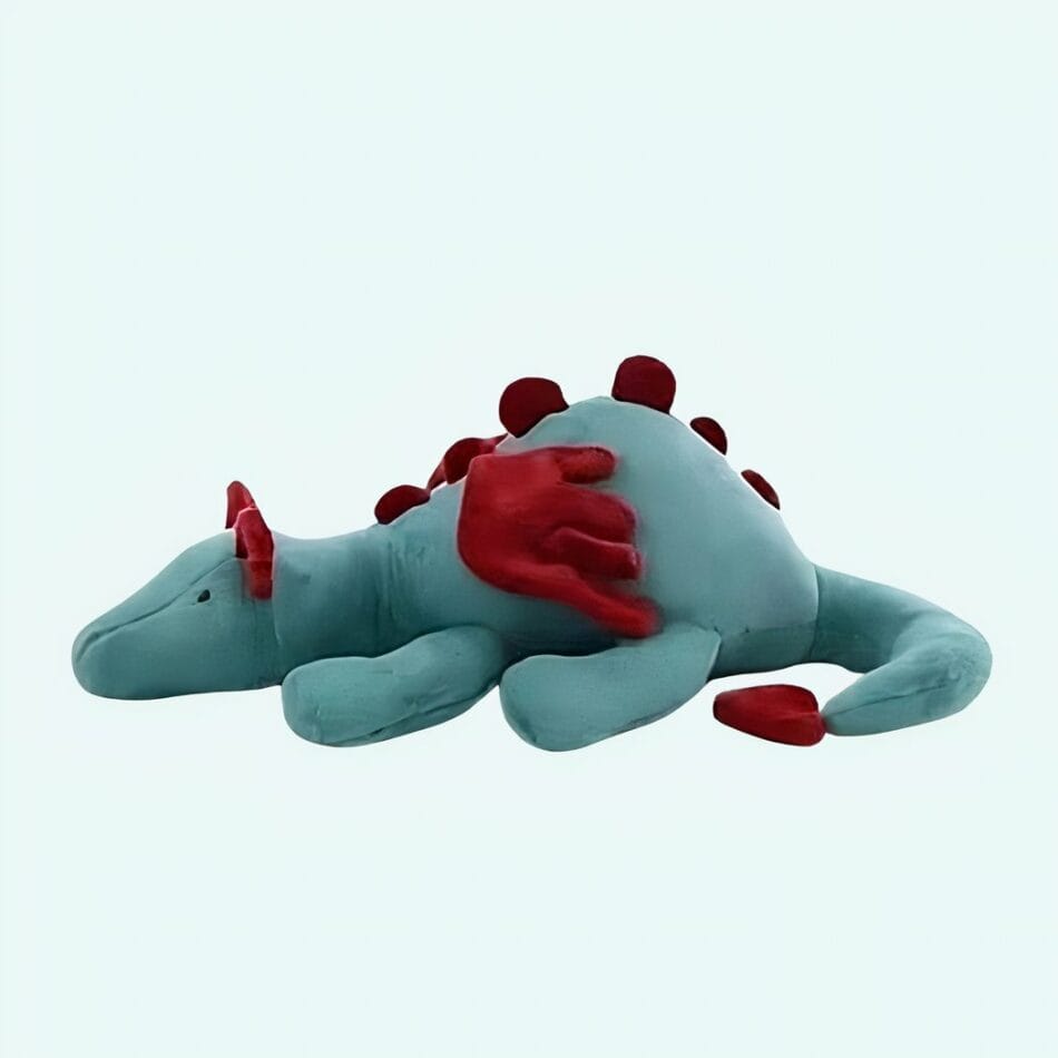 Blauwe Knuffeldraak Vliegend Met Zachte Textuur De Knuffel