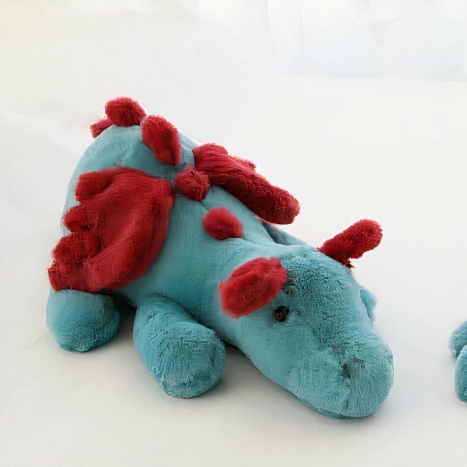 Blauwe Knuffeldraak Vliegend Met Zachte Textuur De Knuffel