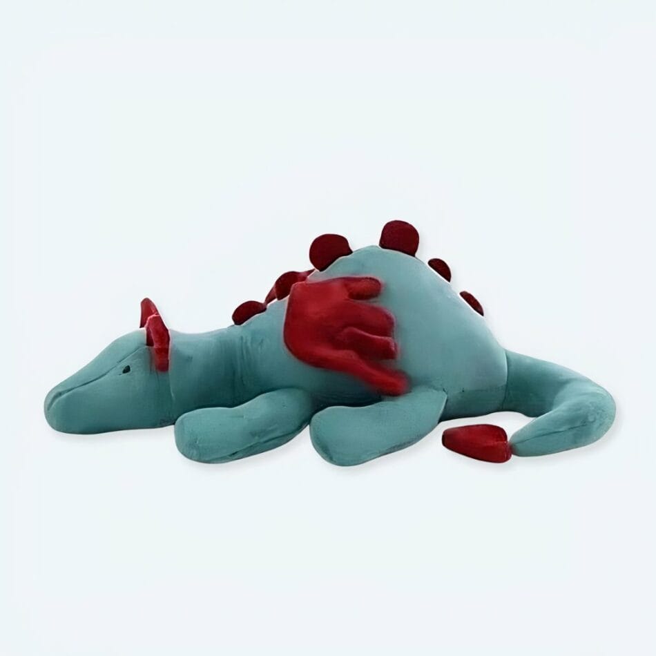 Blauwe Knuffeldraak Vliegend Met Zachte Textuur De Knuffel
