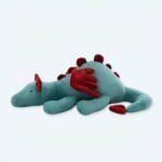 Blauwe Knuffeldraak Vliegend Met Zachte Textuur De Knuffel