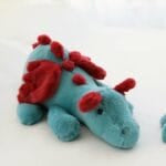 Blauwe Knuffeldraak Vliegend Met Zachte Textuur De Knuffel