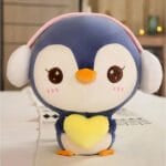 Blauwe Pinguïn Knuffel Van Pluche Met Oorkappen De Knuffel