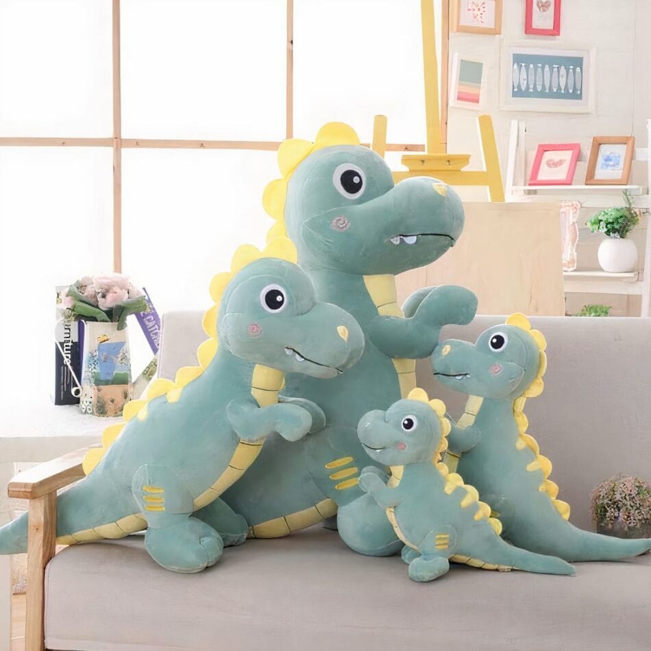 Blauwe Tyrannosaurus Rex Knuffel Met Realistisch Dinosaurusontwerp De Knuffel
