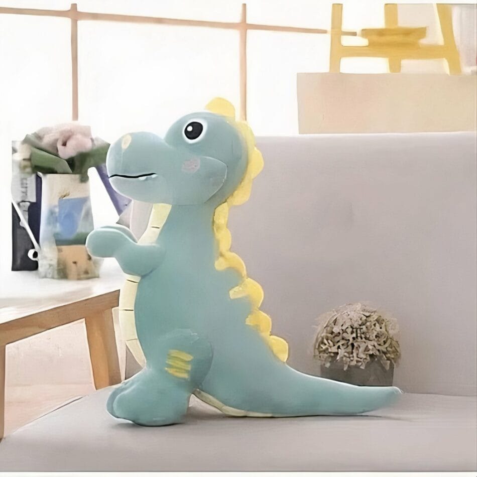Blauwe Tyrannosaurus Rex Knuffel Met Realistisch Dinosaurusontwerp De Knuffel