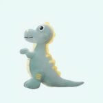Blauwe Tyrannosaurus Rex Knuffel Met Realistisch Dinosaurusontwerp De Knuffel