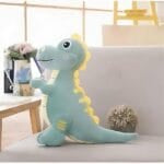 Blauwe Tyrannosaurus Rex Knuffel Met Realistisch Dinosaurusontwerp De Knuffel
