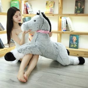 Blauwgrijs Knuffelpaard Zachte Eco Vriendelijke Knuffel voor Kinderen De Knuffel