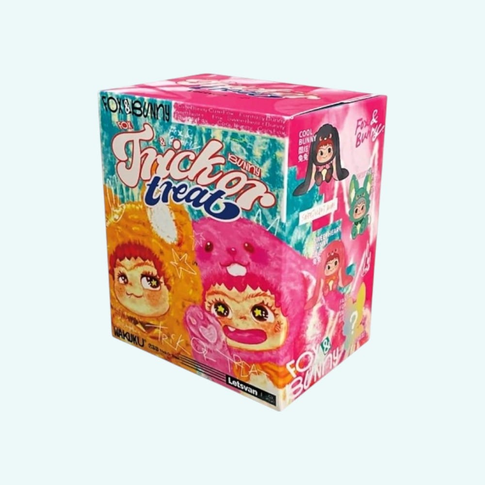 Blind Box Wakuku Vos en Konijn in Kleurrijk Kostuum De Knuffel set-van-1
