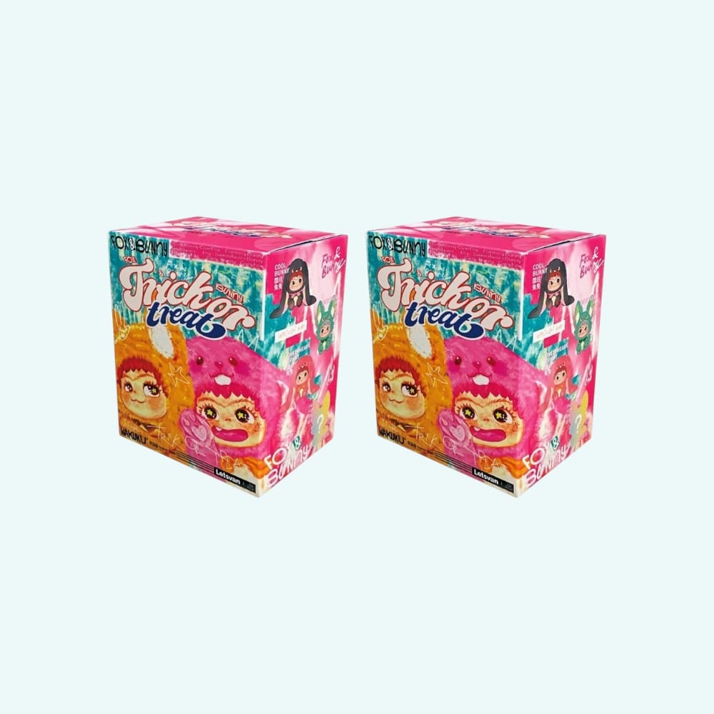 Blind Box Wakuku Vos en Konijn in Kleurrijk Kostuum De Knuffel set-van-2