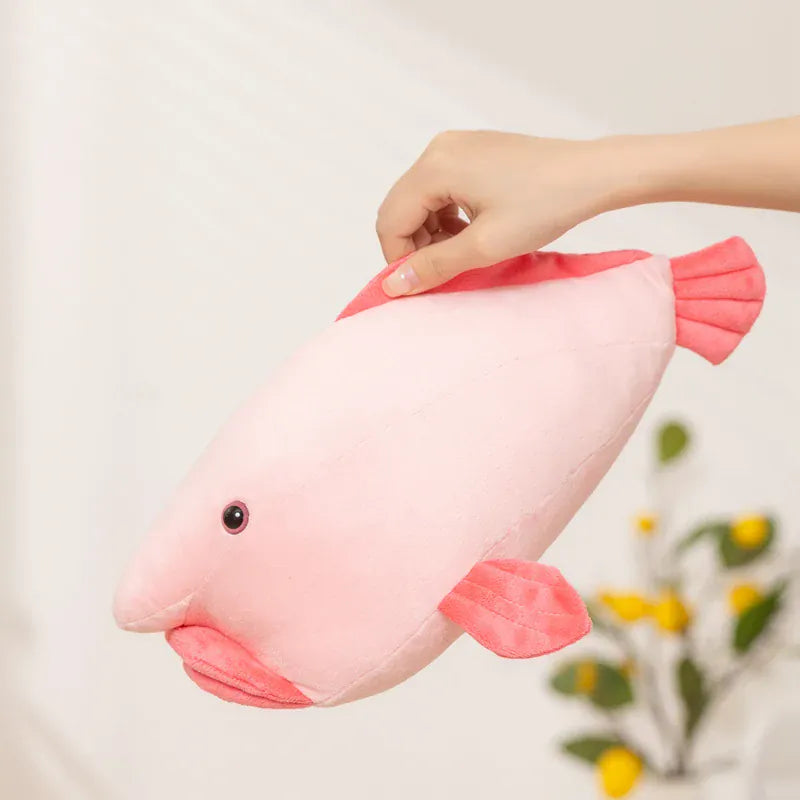 Blobvis Knuffel 36 cm | Grappige Roze Diepzeevis De Knuffel