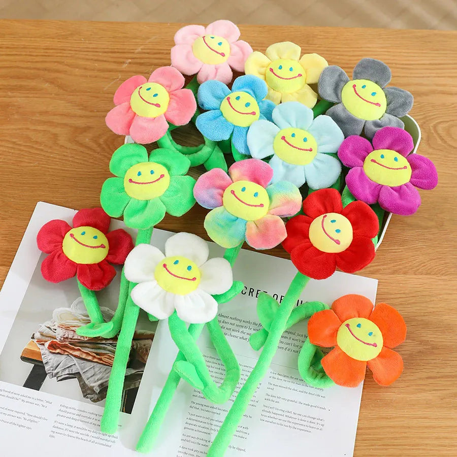 Bloem Knuffel 30 cm | Pluche Zonnebloem en Roos, 12 Modellen De Knuffel