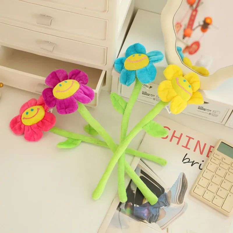 Bloem Knuffel 30 cm | Pluche Zonnebloem en Roos, 12 Modellen De Knuffel