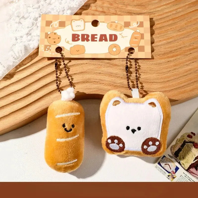 Brood Knuffel Sleutelhanger | Pluche Broodjes Tashanger De Knuffel 2 stuks, zoals foto A