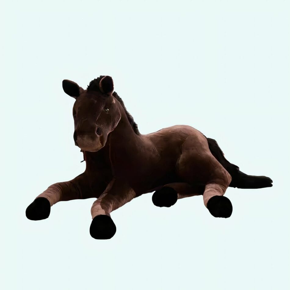 Bruin Knuffelpaard 65 cm Zachte Speelknuffel voor Kinderen vanaf 3 Jaar De Knuffel