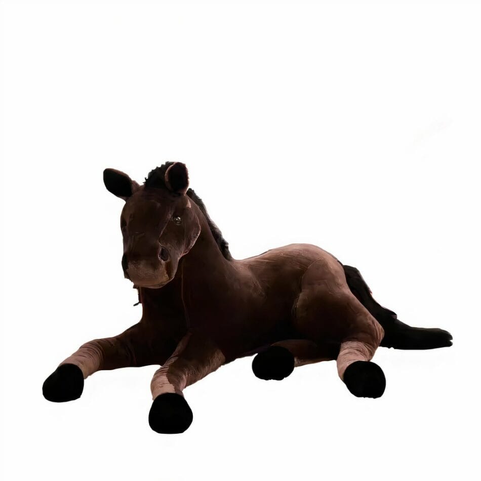 Bruin Knuffelpaard 65 cm Zachte Speelknuffel voor Kinderen vanaf 3 Jaar De Knuffel