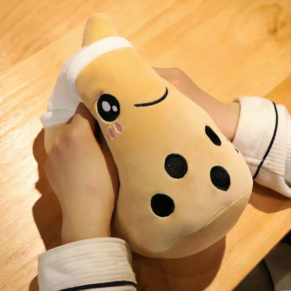 Bruine Bubble Tea Knuffel Kussen Schattig Knuffelmaatje De Knuffel